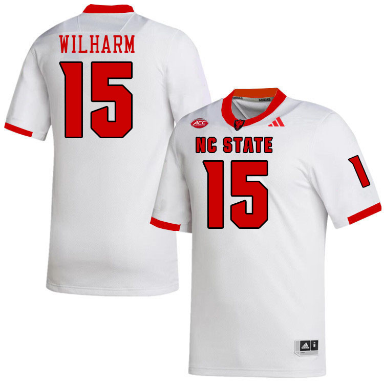 NC State Wolfpack #15 Hudson Wilharm College Football Jerseys Stitched-White NC State Wolfpack #15 Hudson Wilharm College Football Jerseys Stitched-White